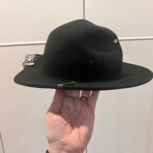 Chic Black Women's Hat with Buckle Accent